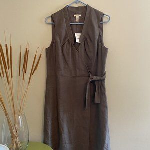 NWT J. Crew Tailored Linen Faux Wrap Dress
